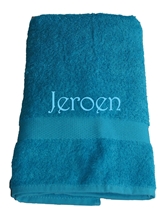 Afbeelding van Handdoek Turquoise geborduurd met Naam