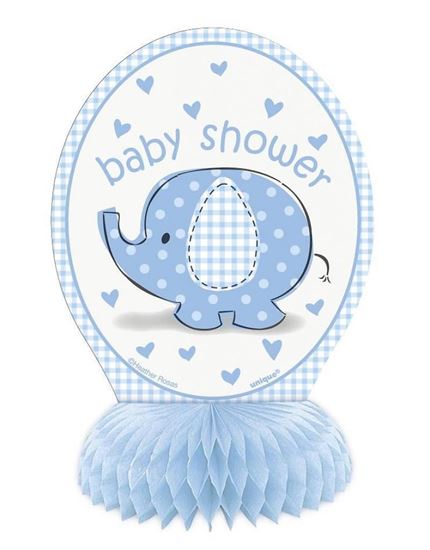 Afbeelding van Babyshower tafeldecoratie Olifant Blauw