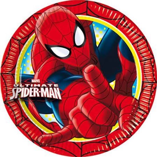 Afbeelding van Spiderman bordjes 19cm rood