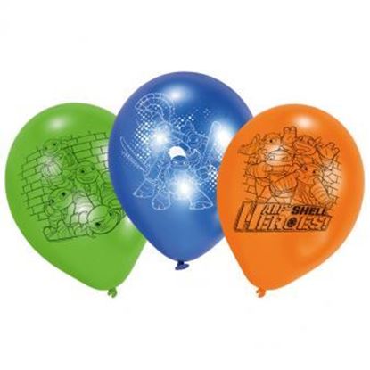 Afbeeldingen van Ballonnen Ninja Turtles 6 stuks
