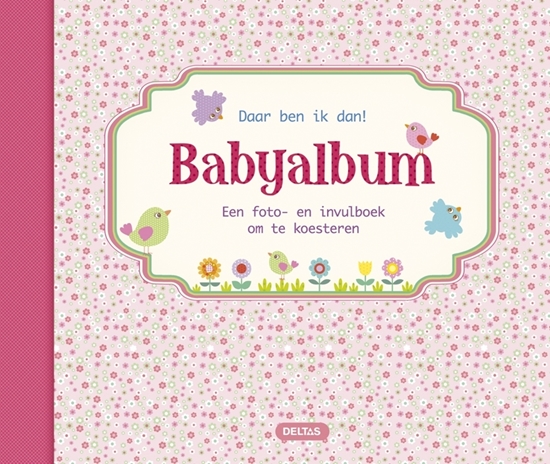 Afbeelding van Babyalbum daar ben ik dan, kleur roze