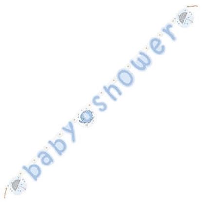 Afbeeldingen van Babyshower letterslinger olifant blauw