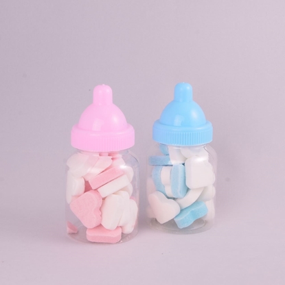 Afbeeldingen van Babyflesje plastic 9cm gevuld met hartjes kant en klaar