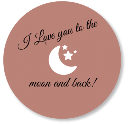 Afbeelding van Muurcirkel To the Moon and Back Oud Roze