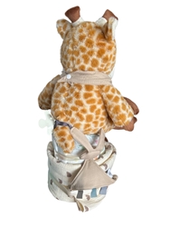 Afbeelding van Luxe luiertaart giraffe/bandana geborduurd met naam