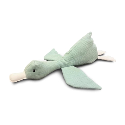 Afbeeldingen van Knuffel eend stone green met naam