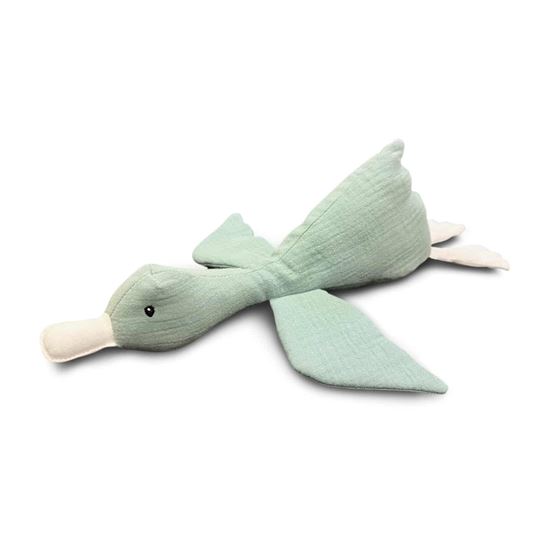 Afbeelding van Knuffel eend stone green met naam