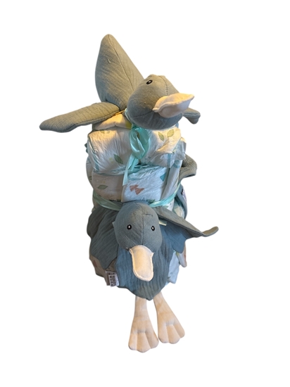 Afbeelding van Luiertaart Eend stonegreen