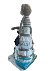 Afbeelding van Luiertaart – Aap Grijs/blauw Luxe Cadeauset