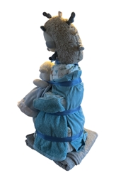 Afbeelding van Luiertaart – Egel Grijs/blauw Luxe Cadeauset