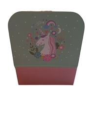 Afbeelding van Gevuld Kadokoffertje klein Unicorn tut – Liefdevol Babycadeau