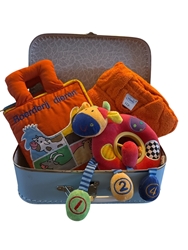 Afbeelding van Gevuld Kadokoffertje Boerderijdieren – Leerzaam Babycadeau